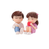 HULIANFU Mini Couple Figures Grandma Grandpa Sweety Lovers Couple Ornament For Fairy Garden Figurines Miniature Home Decoration