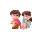 HULIANFU Mini Couple Figures Grandma Grandpa Sweety Lovers Couple Ornament For Fairy Garden Figurines Miniature Home Decoration