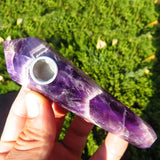 HULIANFU Natural Quartz Pipe Smoking Pipe Dream AmeThyst Point Rod Treatment  Gem With Metal Filter Wholesale Price 1PC