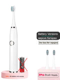 HULIANFU Super Sonic Electric Toothbrushes for Adults Kid Smart Timer Whitening Toothbrush IPX7 Waterproof Replaceable AA Battery Version