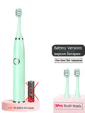 HULIANFU Super Sonic Electric Toothbrushes for Adults Kid Smart Timer Whitening Toothbrush IPX7 Waterproof Replaceable AA Battery Version