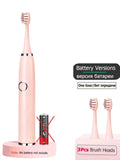 HULIANFU Super Sonic Electric Toothbrushes for Adults Kid Smart Timer Whitening Toothbrush IPX7 Waterproof Replaceable AA Battery Version
