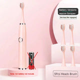 HULIANFU Super Sonic Electric Toothbrushes for Adults Kid Smart Timer Whitening Toothbrush IPX7 Waterproof Replaceable AA Battery Version