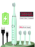 HULIANFU Super Sonic Electric Toothbrushes for Adults Kid Smart Timer Whitening Toothbrush IPX7 Waterproof Replaceable AA Battery Version