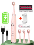HULIANFU Super Sonic Electric Toothbrushes for Adults Kid Smart Timer Whitening Toothbrush IPX7 Waterproof Replaceable AA Battery Version