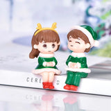 HULIANFU Mini Couple Figures Grandma Grandpa Sweety Lovers Couple Ornament For Fairy Garden Figurines Miniature Home Decoration