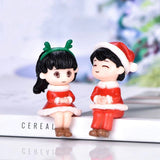 HULIANFU Mini Couple Figures Grandma Grandpa Sweety Lovers Couple Ornament For Fairy Garden Figurines Miniature Home Decoration