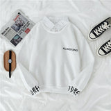 Hulianfu autumn winter Fake two-piece oversized women sweatshirt Korean style fleece hoodie Casual Pullovers harajuku solid streetwear