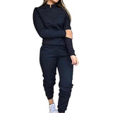 Hulianfu 2 Piece Set Spring Autumn Women Tracksuit Zipper Sweatshirt+Pants Sportwear Casual Women's Sports Suit Hoodies Set Female
