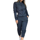 Hulianfu 2 Piece Set Spring Autumn Women Tracksuit Zipper Sweatshirt+Pants Sportwear Casual Women's Sports Suit Hoodies Set Female