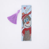 HULIANFU JIEME Christmas Diamond Painting Bookmark Santa Claus Snowman Elk DIY Diamond Mosaic Bookmark Wind Chime Pendant Special Gift