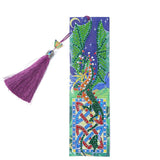 HULIANFU JIEME Christmas Diamond Painting Bookmark Santa Claus Snowman Elk DIY Diamond Mosaic Bookmark Wind Chime Pendant Special Gift