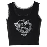 Black Corset Top Sexy Cute Spaghetti Strap Crop Top Fashion High Street Summer Women Cami Top 90s Y2k Aesthetic Camisole