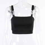 Black Corset Top Sexy Cute Spaghetti Strap Crop Top Fashion High Street Summer Women Cami Top 90s Y2k Aesthetic Camisole