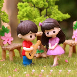 HULIANFU Mini Couple Figures Grandma Grandpa Sweety Lovers Couple Ornament For Fairy Garden Figurines Miniature Home Decoration
