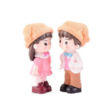 HULIANFU Mini Couple Figures Grandma Grandpa Sweety Lovers Couple Ornament For Fairy Garden Figurines Miniature Home Decoration