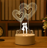 HULIANFU Romantic Love 3D Lamp Heart-shaped Balloon Acrylic LED Night Light Decorative Table Lamp Valentine Day Sweetheart Wife Gift