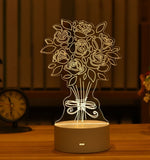 HULIANFU Romantic Love 3D Lamp Heart-shaped Balloon Acrylic LED Night Light Decorative Table Lamp Valentine Day Sweetheart Wife Gift