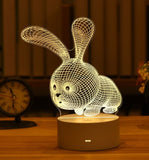 HULIANFU Romantic Love 3D Lamp Heart-shaped Balloon Acrylic LED Night Light Decorative Table Lamp Valentine Day Sweetheart Wife Gift