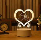 HULIANFU Romantic Love 3D Lamp Heart-shaped Balloon Acrylic LED Night Light Decorative Table Lamp Valentine Day Sweetheart Wife Gift