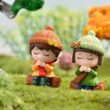HULIANFU Mini Couple Figures Grandma Grandpa Sweety Lovers Couple Ornament For Fairy Garden Figurines Miniature Home Decoration