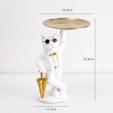 HULIANFU Nordic French Bulldog Sculpture Dog Statue Statue Jewelry Storage Table Decoration Gift Belt Plate Glasses Tray Home Art Statue