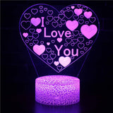 HULIANFU Romantic Love 3D Lamp Heart-Shaped Balloon Acrylic LED Night Light Room Decor Table Lamp Birthday Holiday Valentines Day Gift
