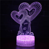 HULIANFU Romantic Love 3D Lamp Heart-Shaped Balloon Acrylic LED Night Light Room Decor Table Lamp Birthday Holiday Valentines Day Gift