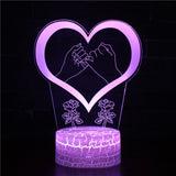 HULIANFU Romantic Love 3D Lamp Heart-Shaped Balloon Acrylic LED Night Light Room Decor Table Lamp Birthday Holiday Valentines Day Gift