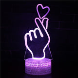 HULIANFU Romantic Love 3D Lamp Heart-Shaped Balloon Acrylic LED Night Light Room Decor Table Lamp Birthday Holiday Valentines Day Gift
