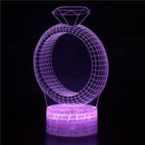HULIANFU Romantic Love 3D Lamp Heart-Shaped Balloon Acrylic LED Night Light Room Decor Table Lamp Birthday Holiday Valentines Day Gift