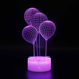 HULIANFU Romantic Love 3D Lamp Heart-Shaped Balloon Acrylic LED Night Light Room Decor Table Lamp Birthday Holiday Valentines Day Gift