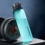 HULIANFU New 500/800/1000ml Sports Water Bottle BPA Free Portable Leak-proof Shaker bottle Plastic Drinkware Tour Gym Free Shipping items