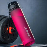 HULIANFU New 500/800/1000ml Sports Water Bottle BPA Free Portable Leak-proof Shaker bottle Plastic Drinkware Tour Gym Free Shipping items