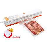 HULIANFU Vacuum Sealer Packaging Machine Film Sealer Vacuum Packer Household Food Vacuum Sealer Including 10Pcs Bags