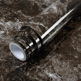 HULIANFU 2023 Wokhome Self Adhesive PVC Waterproof Oil-Proof Marble Wallpaper Contact Paper Wall Bathroom Kitchen Furniture Renovation Sticker