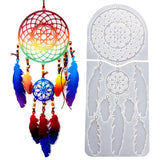 HULIANFU Large Size Dream Catcher Resin Molds DIY Epoxy Resin Wall Decoration Wind Chime Silicone Molds