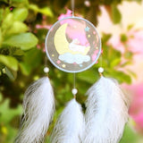 HULIANFU Rabbit Diy Embroidery Cross-stitch Wind Chimes Dreamcatcher Accessories Needlework Crafts for Adults Jewelry Material Package