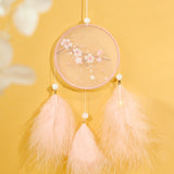 HULIANFU Rabbit Diy Embroidery Cross-stitch Wind Chimes Dreamcatcher Accessories Needlework Crafts for Adults Jewelry Material Package