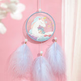 HULIANFU Rabbit Diy Embroidery Cross-stitch Wind Chimes Dreamcatcher Accessories Needlework Crafts for Adults Jewelry Material Package