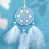 HULIANFU Rabbit Diy Embroidery Cross-stitch Wind Chimes Dreamcatcher Accessories Needlework Crafts for Adults Jewelry Material Package