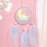 HULIANFU Rabbit Diy Embroidery Cross-stitch Wind Chimes Dreamcatcher Accessories Needlework Crafts for Adults Jewelry Material Package