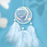 HULIANFU Rabbit Diy Embroidery Cross-stitch Wind Chimes Dreamcatcher Accessories Needlework Crafts for Adults Jewelry Material Package