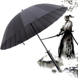 HULIANFU Japanese Samurai Umbrella Strong Windproof Semi Automatic Long Umbrella Large Man And Women  Business Umbrellas Mens Paraguas