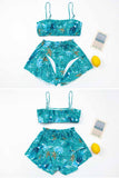 hulianfu Summer Floral Print Spring Three-pieces Swimwear